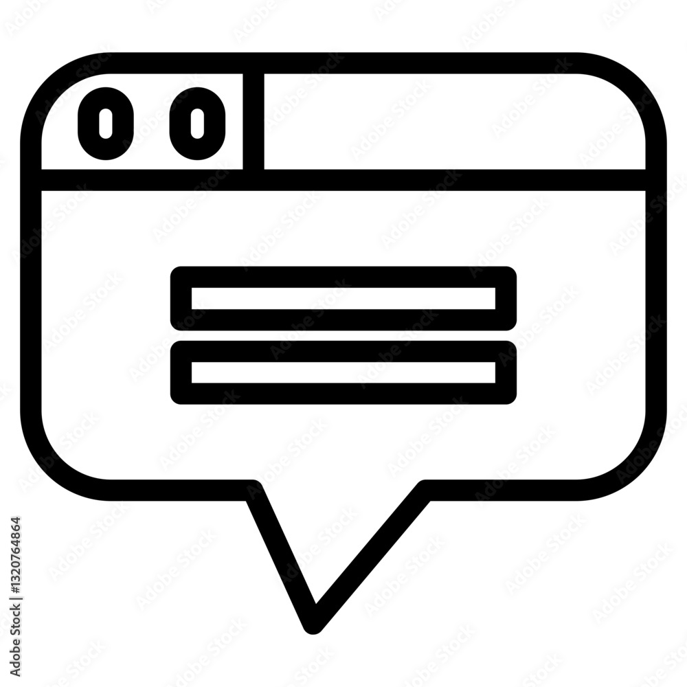 Poster blog page web line icon