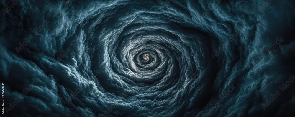 Aufkleber Dark sky idea. A dramatic swirl of dark clouds creating a mysterious vortex effect in the sky.