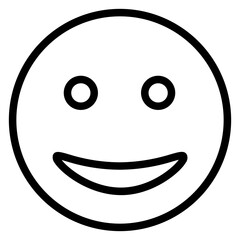 Emoticon Face Happy Line Icon
