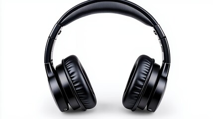 Fototapeta premium Black Over Ear Headphones on White Background