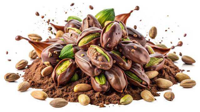 Gourmet Chocolate-Covered Pistachios with Cocoa Splash - Luxury Confectionery