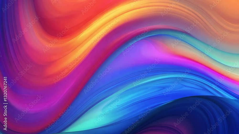 Poster dynamic fluid color waves animation for live streaming production