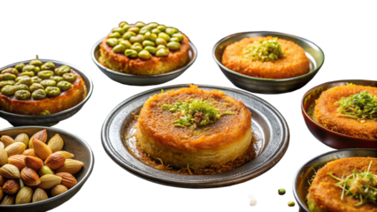 Traditional Middle Eastern Kunefe Dessert with Pistachios