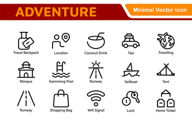 Epic Adventure Icons Collection. Explore the Wild with Stunning Graphics