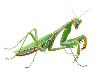 Vibrant Green Praying Mantis Close-Up