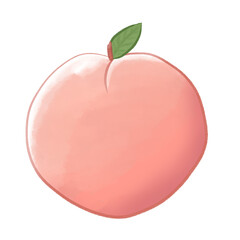 Cute Pastel Peach Watercolor Flat Vector Illustration