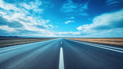 Fototapeta premium Autobahn Sign on Blue Highway. German Road Sign at Beginning of Plain Road