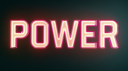 Bold neon sign reading 'POWER' with vibrant colors and glowing effects.