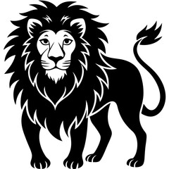 Fototapeta premium Lion vector shilhouette Icon.