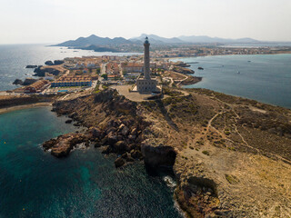 Faro del Cabo de Palos en Cartagena, Murcia, España