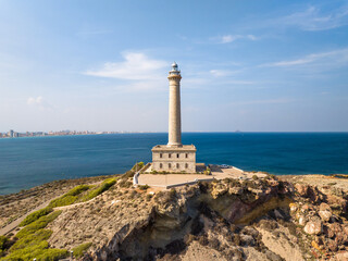 Faro del Cabo de Palos en Cartagena, Murcia, España