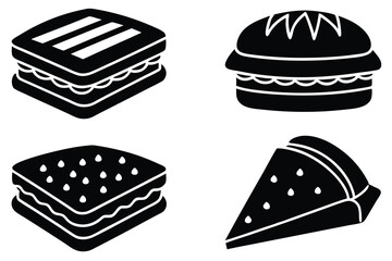 sandwiches icon vector set 