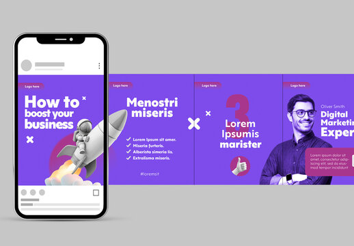 Minimal Purple Style Multipurpose Social Media Carousel