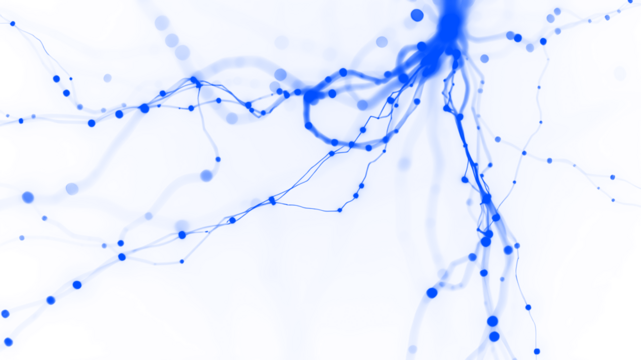 An abstract fluid pattern with vibrant blue tones, organic textures, and a translucent effect