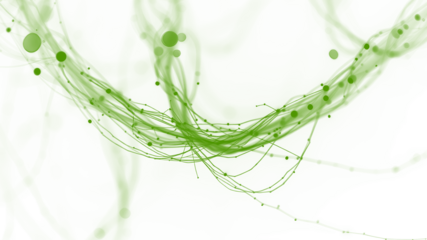 An abstract fluid background with vibrant green shades tones, organic textures, and a transparent effect