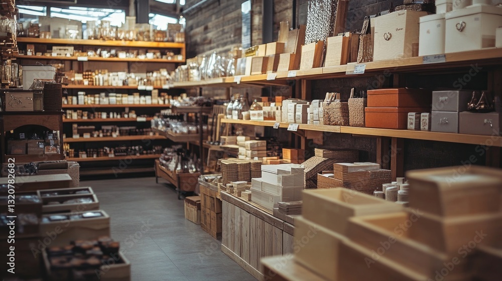 Poster a store filled with various products, suitable for use in scenes depicting everyday life or commerce