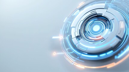 Fototapeta premium Futuristic Technology Circle Design with Glowing Light Effect on Soft Background
