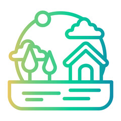 village Line Gradient Icon