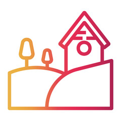 village Line Gradient Icon