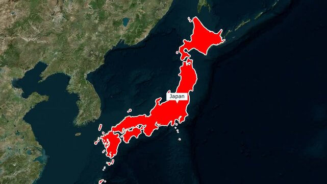 Japan Map animation video, Japan map travel view 