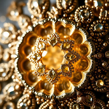 intricate textures metallic sheen shimmering particles luxurious jewel-toned zaffre crystals ornate ornamental elaborate macro composition soft diffused light