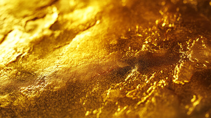 A striking close-up of a golden surface, creating a rich and radiant background