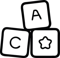 Alphabet Blocks with Letters and Star Icon