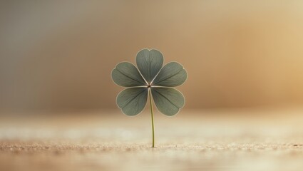 Nature's Fortune A Rare Clover on a Golden Canvas