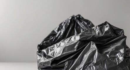 Naklejka premium Black plastic bag polythene texture and background.