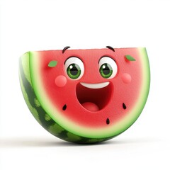 Obraz premium Happy watermelon seed with a simple joyful expression, isolated on clear white background