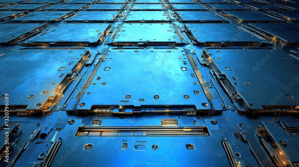 Aufkleber abstract technological grid. complex, interconnected circuit boards