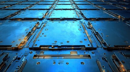 Abstract technological grid.  Complex,  interconnected circuit boards