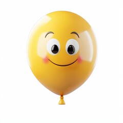Fototapeta premium Smiling Balloon With Cute Eyes And A Playful Expression Isolated On White Background