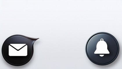 말풍선 안에 메시지 아이콘이 있고, 옆에 작은 벨 알림 아이콘이 있는 깔끔한 SNS 인터페이스