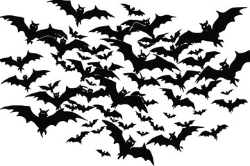 Halloween Bats Silhouette Vector Element