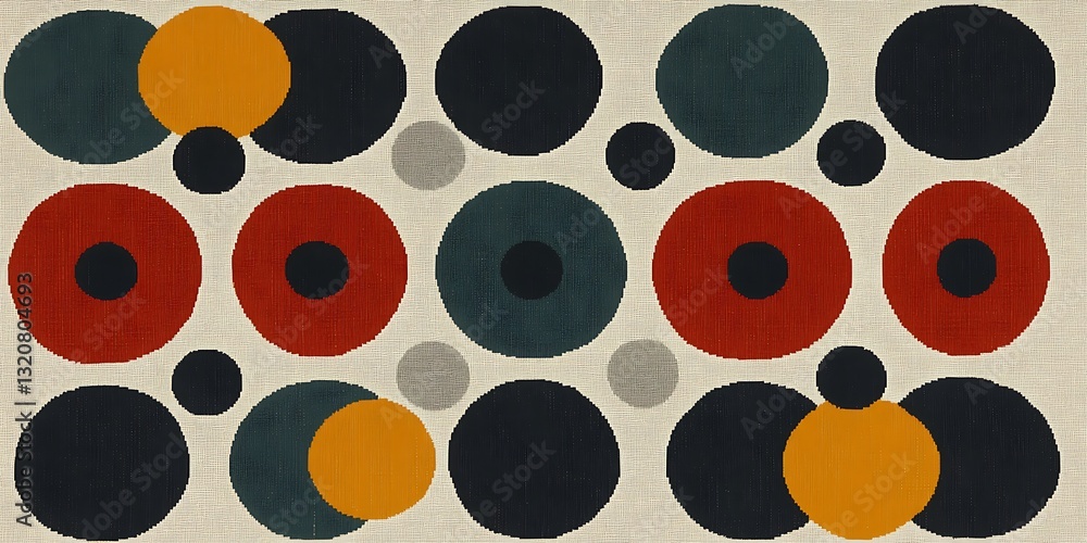Aufkleber abstract circle pattern background in retro color scheme for textile