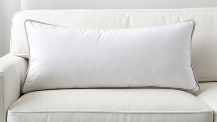 pain relief and flexibility concept. White decorative pillow on a cozy couch.