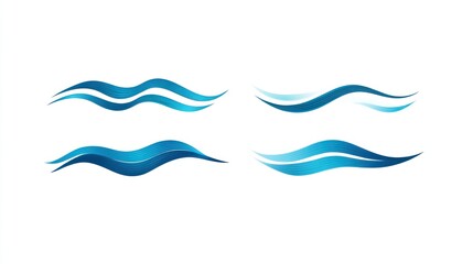 Abstract graphic water waves set design elements for background use