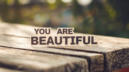 Fototapeta premium Inspirational Message: You Are Beautiful