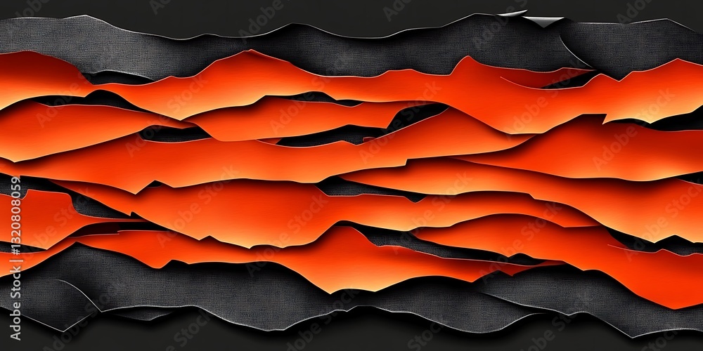 Poster dynamic interplay of layered orange and textured gray abstract forms