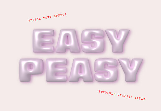 Pastel Soft Glossy 3D Text Effect