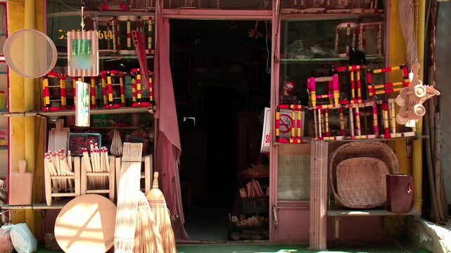 shop selling traditional wooden chairs and toys, Iskilip Corum Turkey