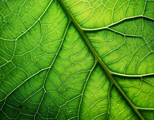 Obraz premium Macro of green leaf background. Generated image
