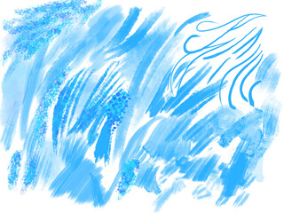 Abstract watercolor blue graphic hand-drawn illustration, beautiful background pattern