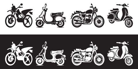 Naklejka premium bike icon set vector art