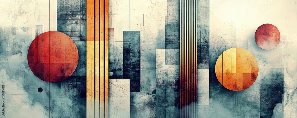 Poster geometric shapes illustration abstract background idea. abstract geometric shapes with vibrant color
