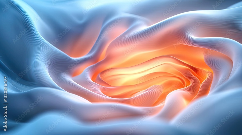 Aufkleber 3D abstract art background concept. Abstract fluid shapes blend with vibrant colors, creating a mesmerizing visual effect.