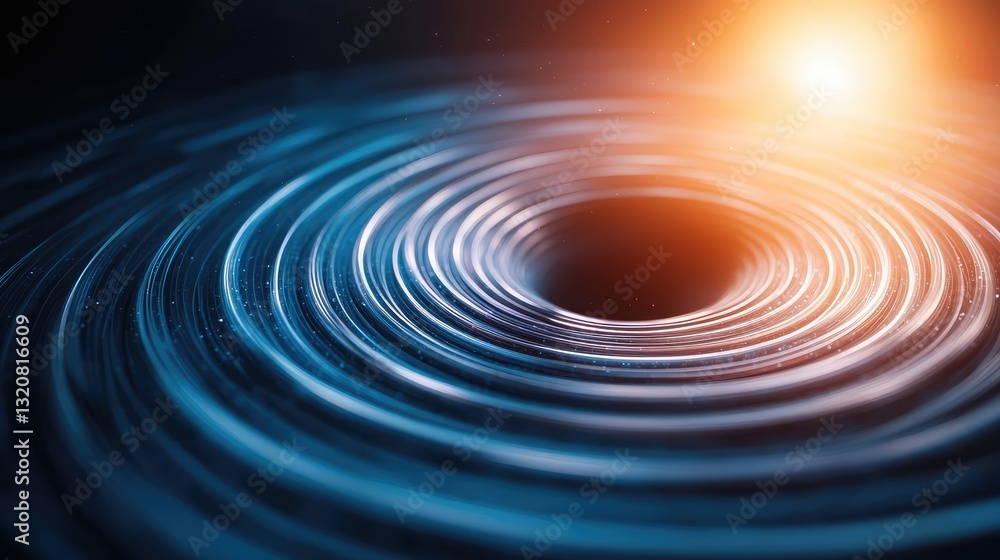Poster 3d abstract art background concept. abstract representation of a black hole with swirling waves and 