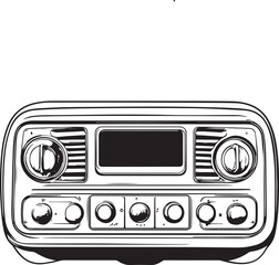 retro radio isolated on white