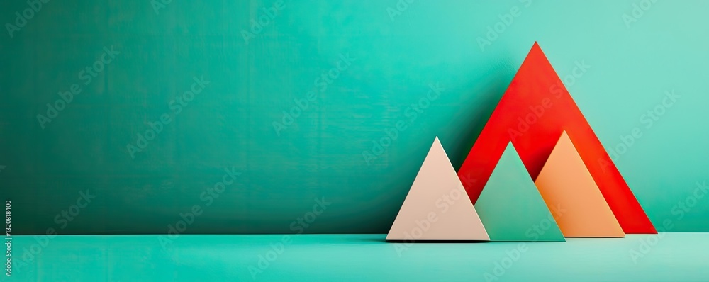 Poster Geometric shapes illustration abstract background idea. Colorful geometric shapes create a modern abstract design for creative projects.